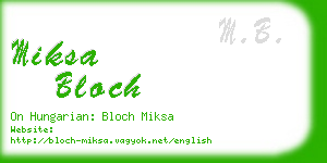 miksa bloch business card